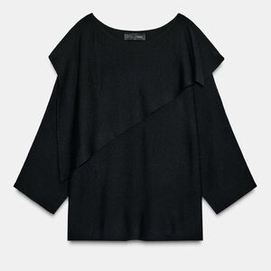 ZARA Asymmetric Black Knit Sweater Top sold out